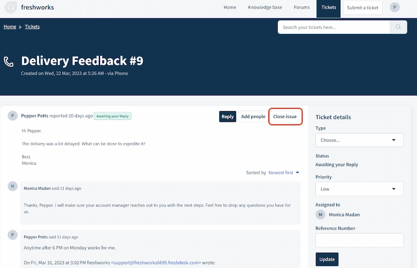 FreshDesk Customer Portal Software