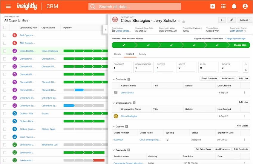 Insightly Sales Management Software