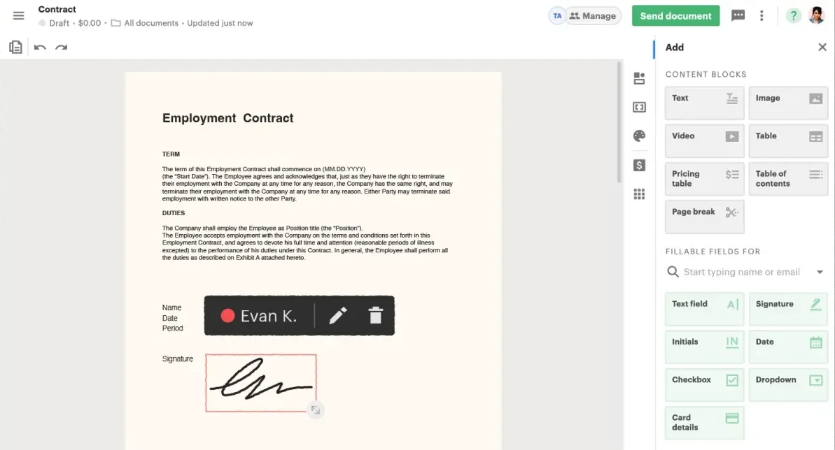 PandaDoc E-Signature App