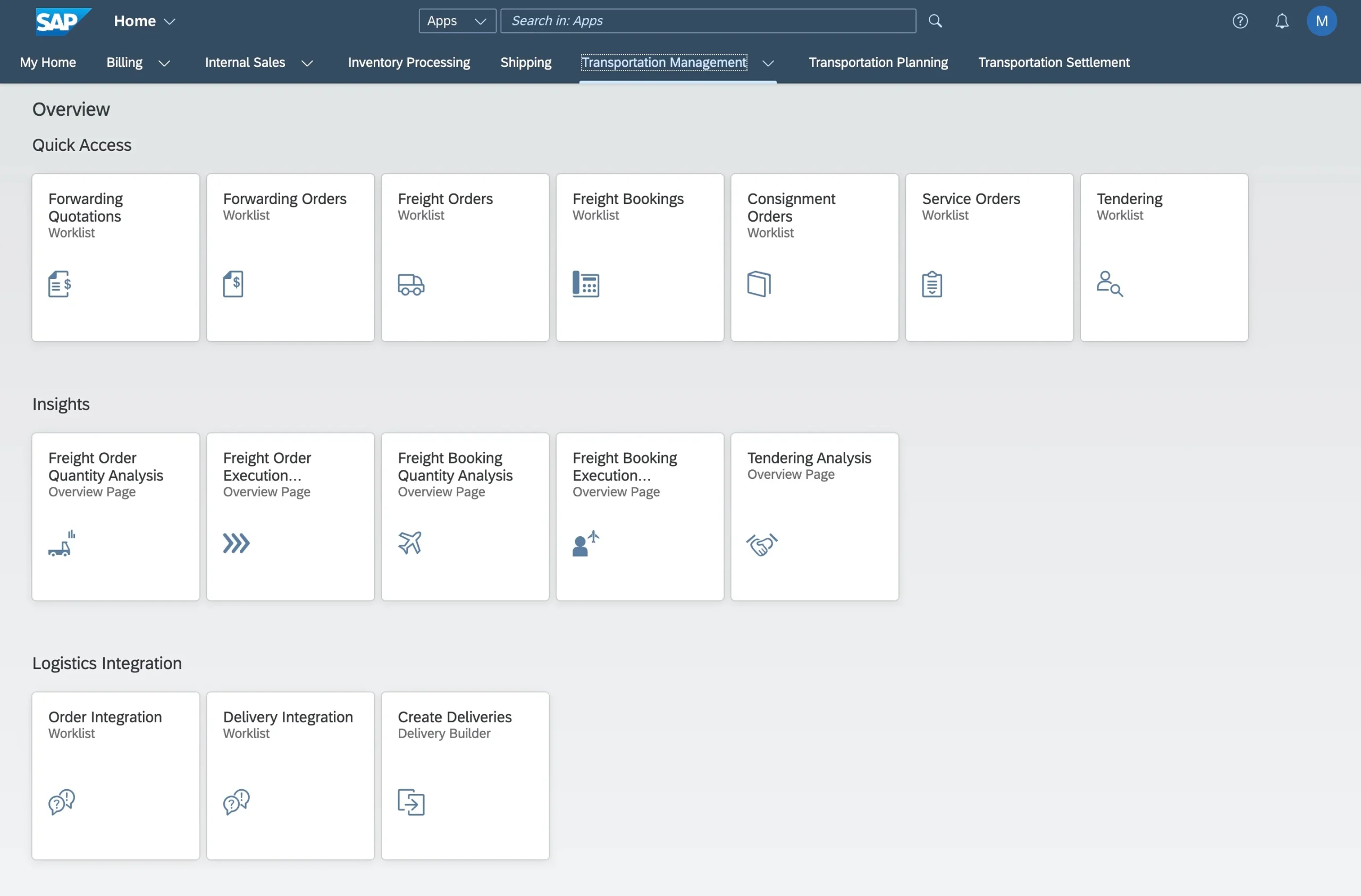 SAP Transportation Management