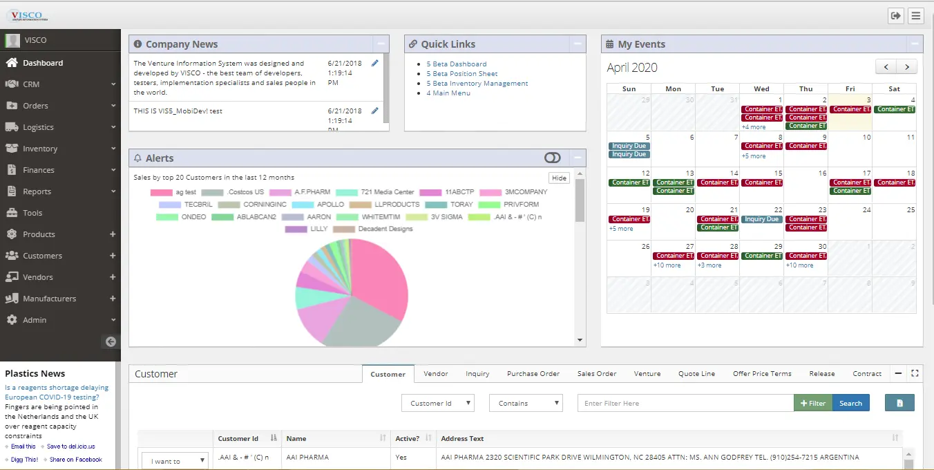 VISCO import export software