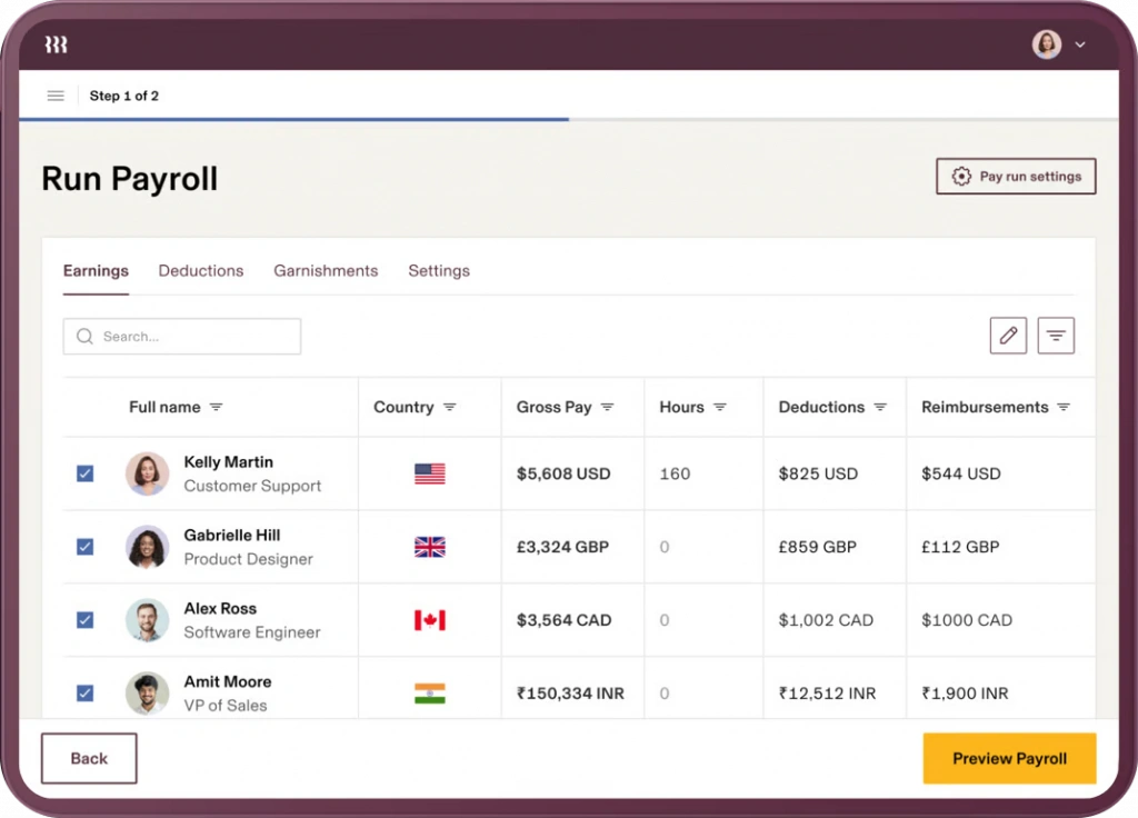 Rippling multi-country payroll software
