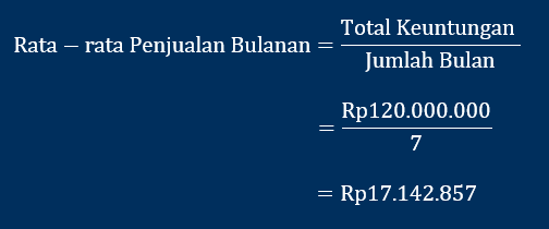 rumus dan contoh perhitungan rata-rata penjualan bulanan