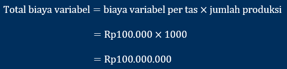 contoh perhitungan total biaya variabel