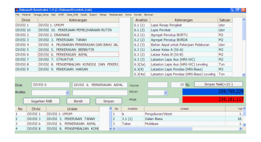 aplikasi rab bangunan dekasoft konstruksi