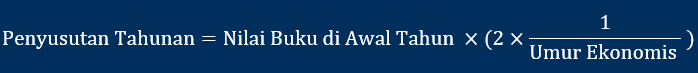 rumus metode saldo menurun perhitungan penyusutan aset tetap tahunan