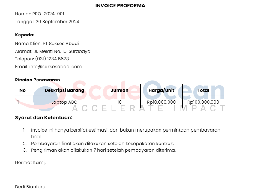 Invoice Proforma