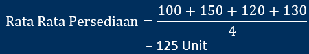 contoh perhitungan rata-rata persediaan