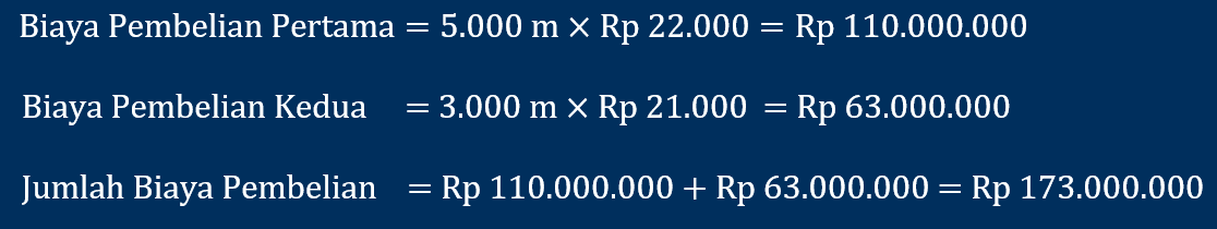 contoh perhitungan jumlah biaya pembelian