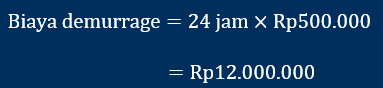 Contoh cara menghitung demurrage kapal