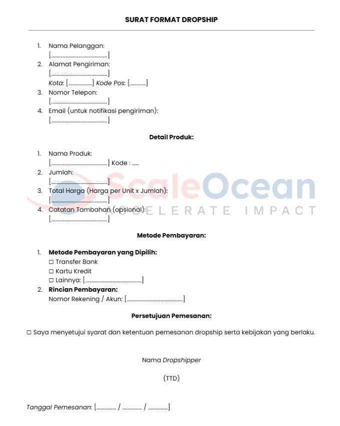 contoh format dropship contoh format dropship