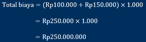 contoh perhitungan total biaya manufaktur