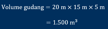 contoh perhitungan volume gudang