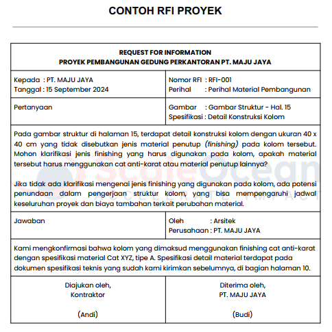 Contoh RFI Proyek