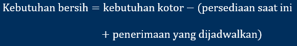 rumus kebutuhan bersih (net requirement)