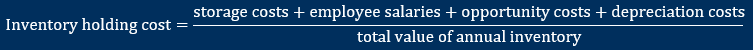 rumus biaya penyimpanan (inventory holding cost)