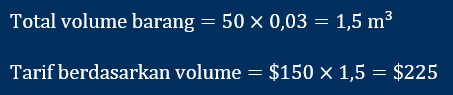 sea rates berdasarkan volume.