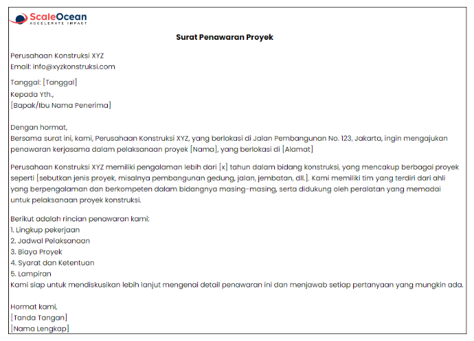 Contoh dokumen tender proyek konstruksi