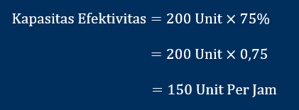 cara hitung dengan rumus kapasitas produksi efektivitas