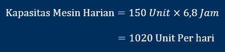 cara hitung dengan rumus kapasitas produksi harian