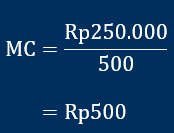 Rumus menghitung marginal cost