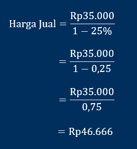 cara menghitung harga jual per unit dengan margin