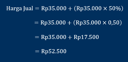 cara menghitung harga jual per unit dengan mark up